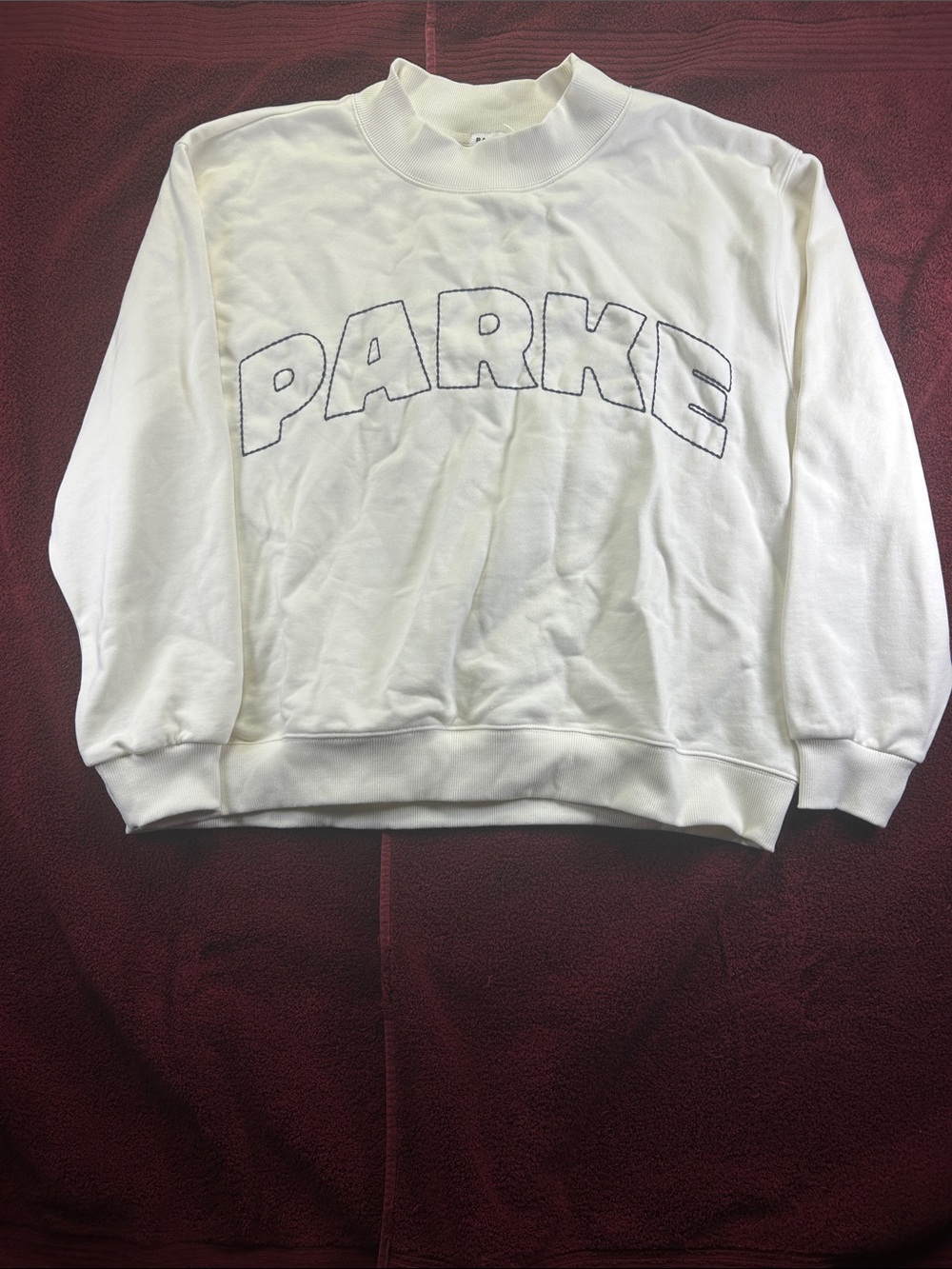 PARKE Women's White Crewneck Pullover Sweatshirt